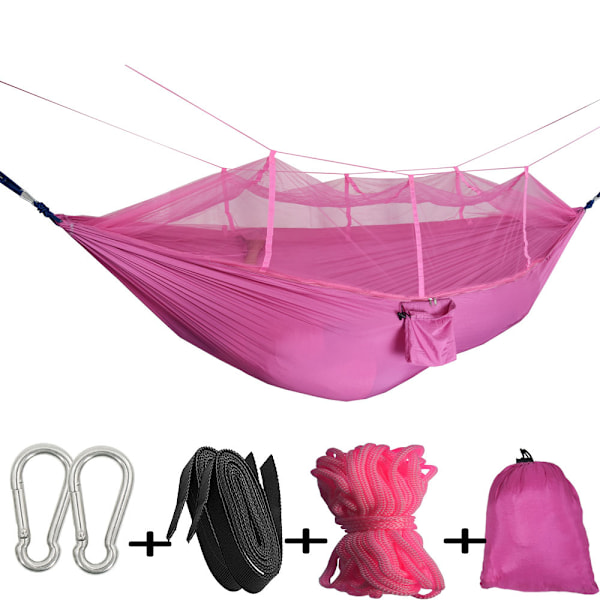 Utendørs camping myggnett hengekøye swing camping møbler innendørs sovesal utendørs uteplass seng hengekøye Pink 260*140CM