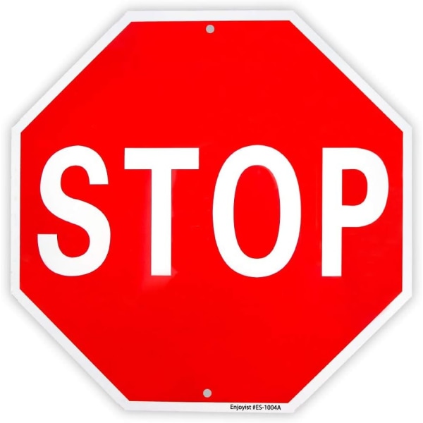 Stoppskylt Gata långsam varning reflekterande skyltar 12" x 12" 40 Mil rostfri aluminiumskylt, UV-skyddad och väderbeständig
