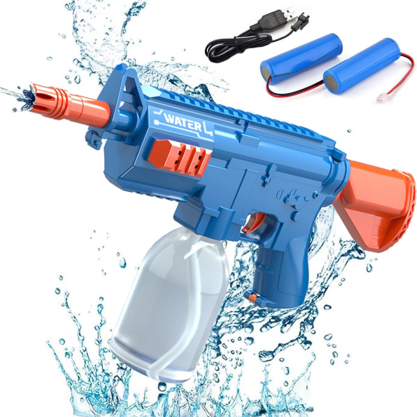 Lfvmss elektrisk vattenpistol för vuxna, automatisk vattenpistol för barn med hög kapacitet, sommarpoolparty Strandspel Vattenpistol, lagspel utomhus (blå)