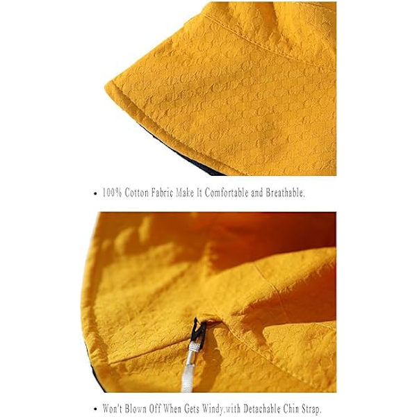 Solhatte til kvinder, pakkelige, UV-beskyttelse UPF50, strandhat, sommer, reversibel, bredskygget solhat