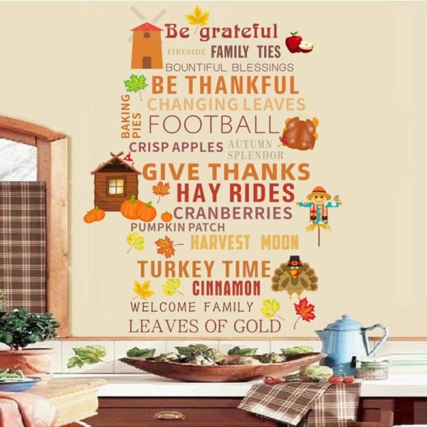 KATEA Inspirational Quotes Väggdekal, Peel and Stick Avtagbar Motivational Fraser Sticker Thanksgiving
