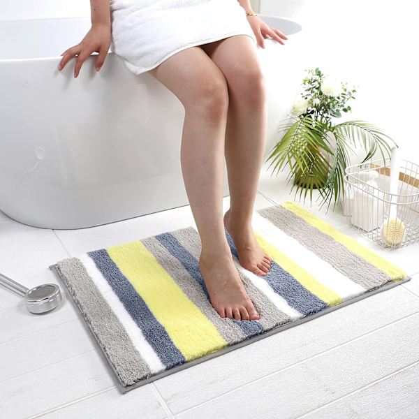 Kylpyhuoneen matto, erittäin pehmeä ja imukykyinen premium-kylpyhuoneen matto, liukumaton mukava kylpyhuoneen matto, konepesu (vihreä, 18\"x26\")
