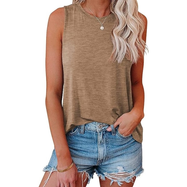 Damer Casual Cami Linne Loose Fit Summer Sleeveless Camisole large