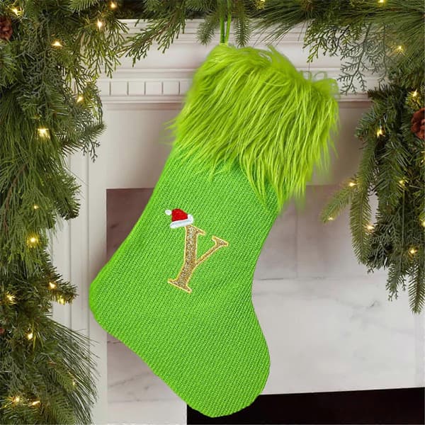 Stor Kapasitet Broderad Stickad Strømpe for Barn og Familier Juletema Strømper Stilfulle Festlige Ornamenter E STYLE