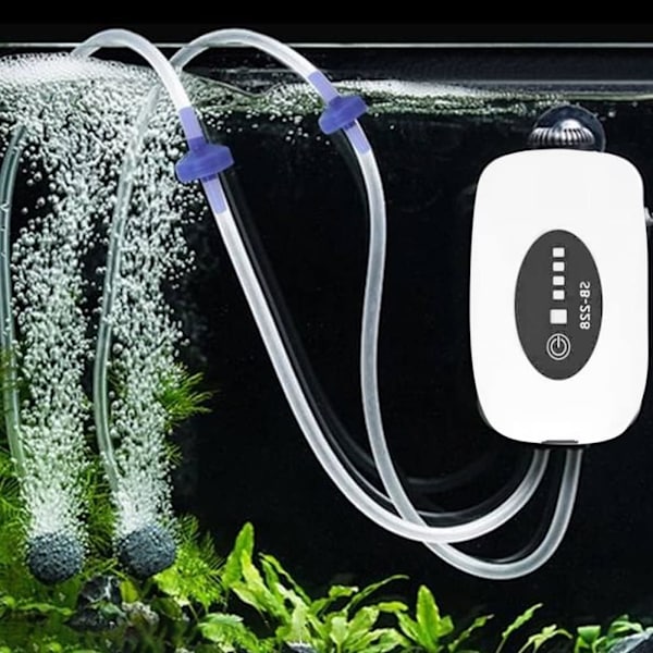 Akvarie Luftpumpe Genopladelig Bærbar Fisktank Luftpumpe USB Aerator Batteri Akvarium Bubbler En Eller Dobbelt Udløb Til Fisktank,Fiske,Fisk