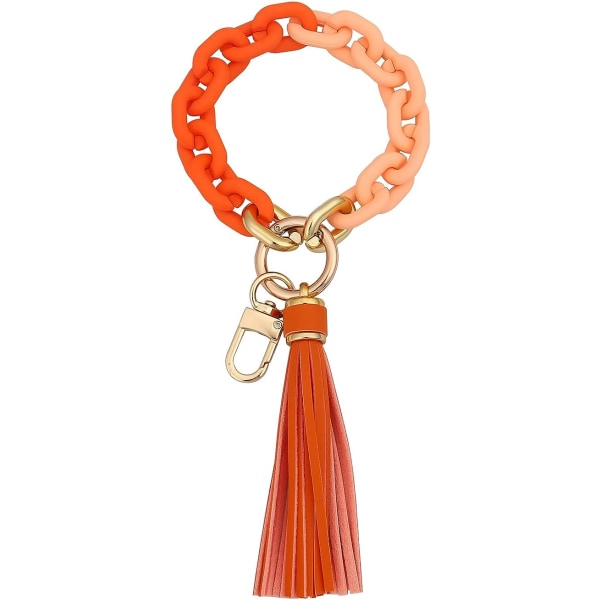 Chunky Chain Link Wristlet Keychain Acrylic Bangle Key Ring Bracelet Key Chain Cute Boho Modern Car Keychain Holder
