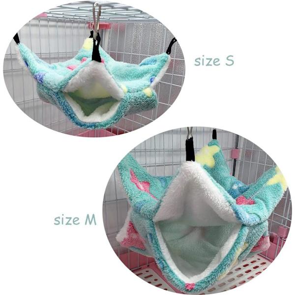 Liten kjæledyr hengekøye bur rede koselig hengekøye henge seng køyeseng vår hamster, ilder, papegøye, marsvin (grønn 1，34 * 34cm)