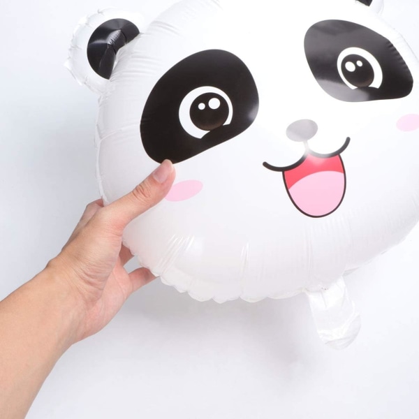 10 st Söt Panda Ballong Aluminiumfolie Ballonger Panda Head Ballong Bukett för Baby Shower Panda Födelsedagsfest Tillbehör