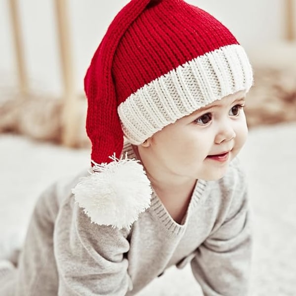 Familiematchende julehatter Vintervarmer Mor & Baby Strikket Lue Xmas Foreldre-barn Pom Beanie Hat Santaa Heklet Huer