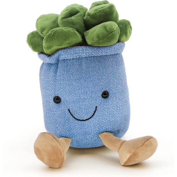 Suckulenter plyschleksak, söta krukväxter plyschdocka, presentleksak för barn pojkar (suckulent-blå)
