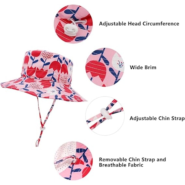 Baby Solhatt Toddler Sommarhattar UPF 50+ Baby Bucket Hat Barnstrandhattar för Babypojkar