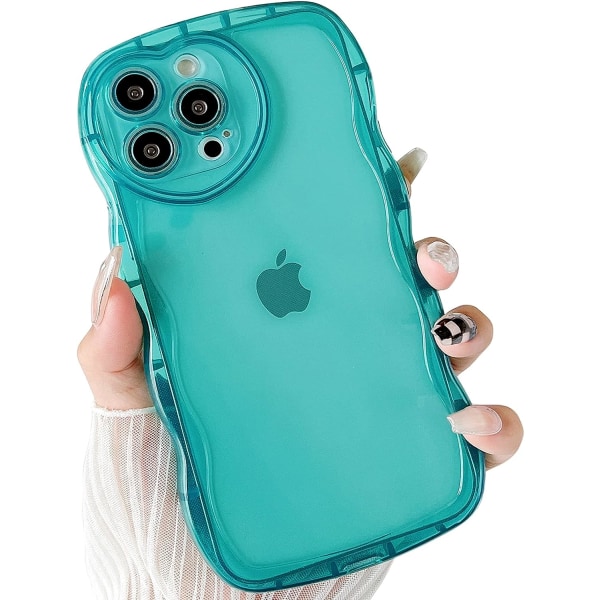 for iPhone 13 Pro Max Case 6.7", Cute Clear Love Case, with Love-Heart Camera Frame Wavy Edge Transparent Full