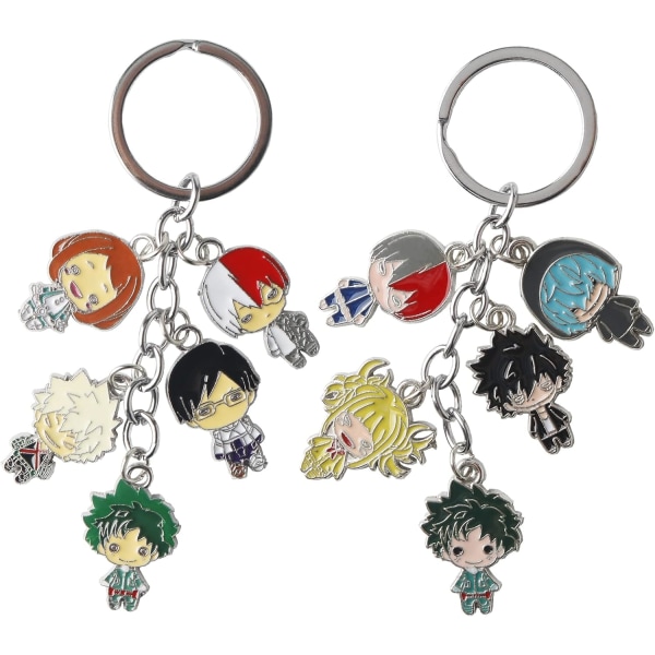 Heyone Demon Slayer Charm nyckelring Set Nyhet Cool Anime Manga Figur Cosplay Serie vänskap nyckelring