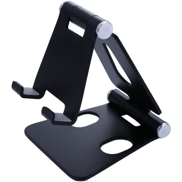 Mobiltelefonholdere til mobiltelefon Rotation Mobiltelefonstativ til vinkelhøjdejusterbart skrivebord Robust aluminium metal sød telefonholder (sort)