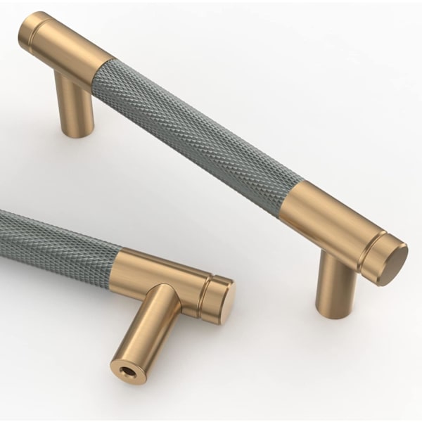 Stykker Grå Guld Køkken Skab Håndtag 96mm Guld Legering Møbel Håndtag med Skruer, til Skriveborde, Skuffer, Skabe, Skab UK0026