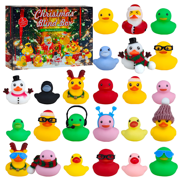 Christmas 2024 Duckling Advent Calendar - Duckling Playset, Duckling Advent Calendar Box Countdown Blind Box Playset (24 pieces)