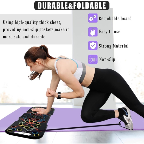 41 i 1 Push Up Bodybuilding Push Up Board med håndtag Smart Meter＆Foldbar modstandsbånd Board og Fitness Machine System Muskeltræningsudstyr