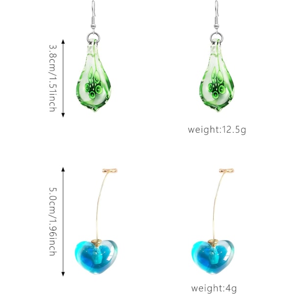 Handgjorda vattenfallformade spiralformade lampwork-modeglaspärlhängeörhängen