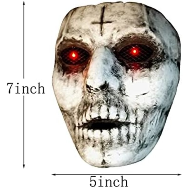 Demon Killer Mask Red LED Lighted Eyes Cosplay Creepy Scary Halloween Horror Mask Masquerade Costume Party