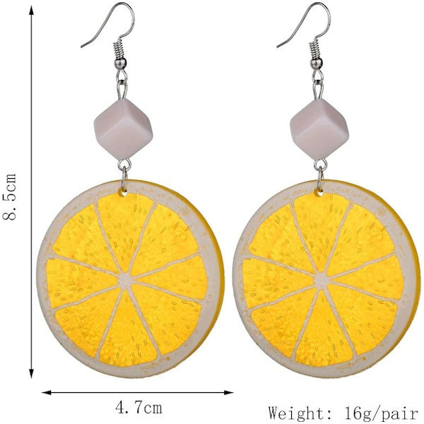 Heyone Akryl Citron Øreringe Frugt Charm Dangle Øreringe til Piger