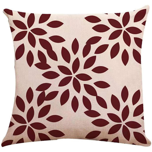 Vingröda örngott 18x18 Set om 4, Moderna soffkuddfodral, Dekorativa utomhus linnetyg örngott (Vingröd, 18x18, Set om 4)