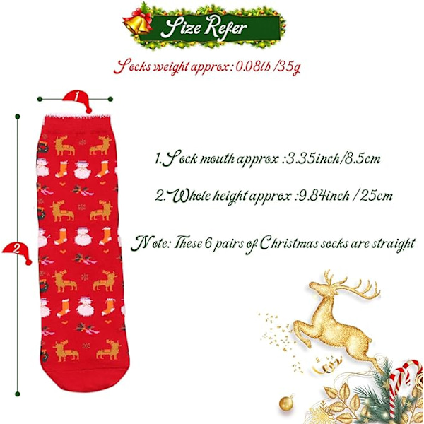 Julstrumpor Unisex Vinter Varma Roliga Semester Vuxna Nyhet Bomull Sock Festival Casual Strumpor för Kvinnor Flickor Damer