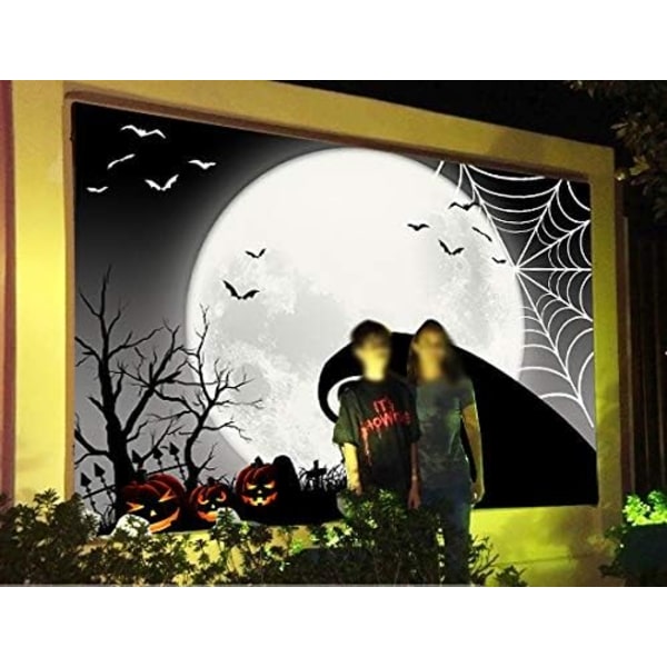 Hallowmas Festartikler The Nightmare Before Christmas Fotografi Baggrund Vinyl 7x5ft Flagermus Græskar Patch Fuld Måneskin Edderkop