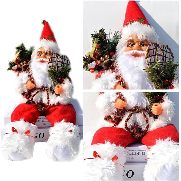 Sittande jultomte Juldekoration - 57cm - Användning inomhus och utomhus - Röd