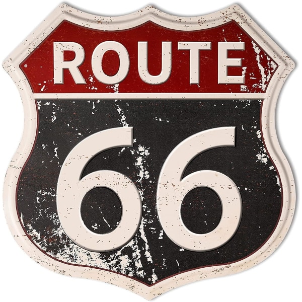 66 vägskyltar Vintage rumsdekor metallskylt Retro vägskylt plåtdekorskylt för hem, rum och garage väggdekoration 12× 12 tum