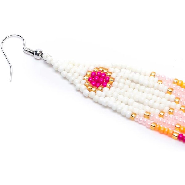 Heyone Lange Perle Frynser Øreringe \2013 Store Boheme Native Statement Perle Dangle Øreringe til Kvinder, Store Boho Statement Håndlavede