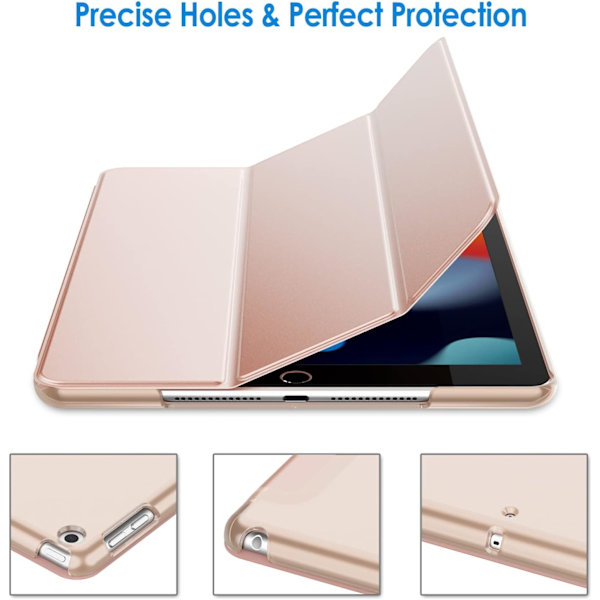 Fodral för iPad 10,2 tum (2021/2020/2019 modell, 9/8/7 generation), Auto Wake/Sleep Cover (Rose Gold)