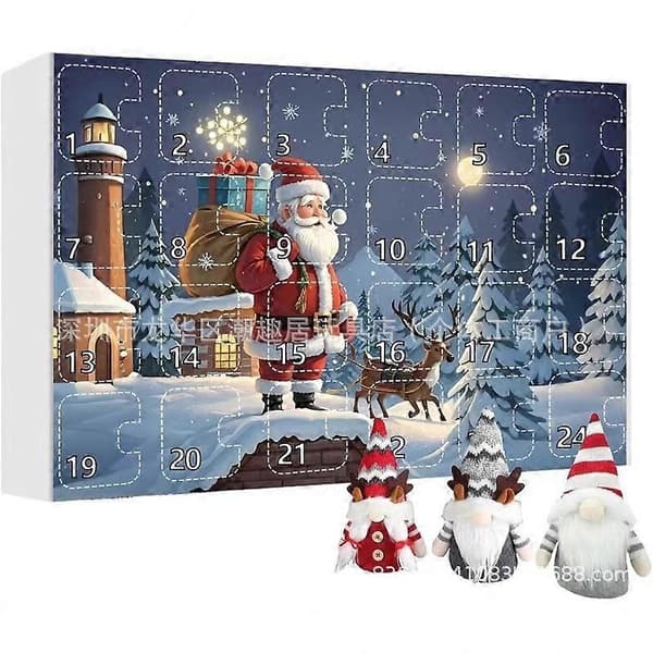 Jul Tomte Adventskalender Tomte Plysjdukke Leke Blind Box Single door dwarf A (5 dwarfs)