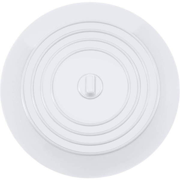 Badeprop i silikone, køkkenvaskprop, 15,3 cm i diameter, til køkkener, badeværelser og vaskerum, universel afløbspropper (1 stk., hvid)