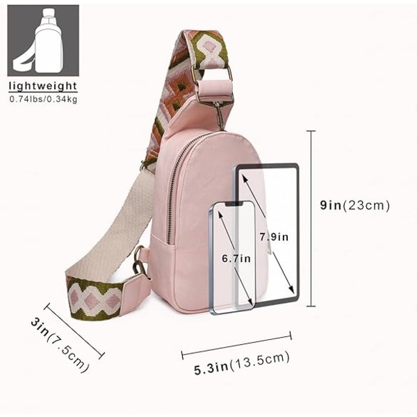Kvinnors bröstväska axelväska liten crossbody dagryggsäck gitarrrem handväska PU läder sadelväska axelväska för resor
