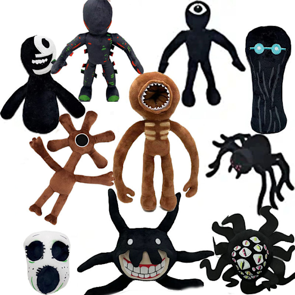 doors roblox Figur dør skrekk escape dør plysj leketøy dukke Brown big mouth monster 33cm
