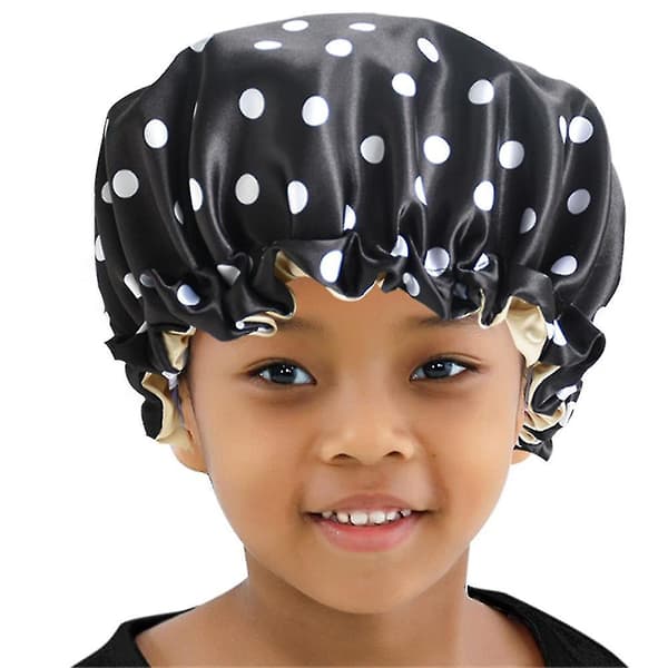Satin Bonnet Barnemøssa Myk Natt Justerbar Dobbel Sovehatt-4