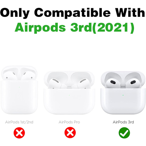 Fodral för Airpods 3 Sött Mjukt Silikon 3D Rolig Kul Karaktär för Air pod 3 Omslag Cartoon Ring Kits Fodral för Barn Pojkar Flickor Tonåringar(Blå)