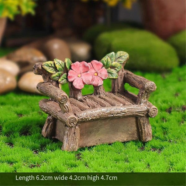 Miniature Eventyrhave Møbler Resin Håndværk Mini Stol Figur Mikrolandskab Ornament Eventyr Gar As Shown