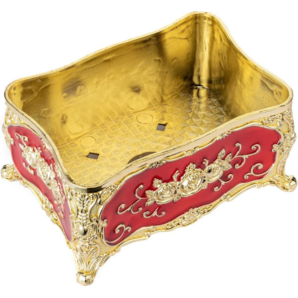 Rose Serviettboks Akrylholder Deksel Luksuriøs Elegant Design Serviettholdere Papirholder Serviettholder for Hjem Toalett Bad (Gull med Vinrød)