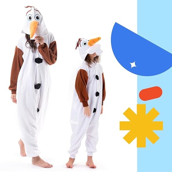 Unisex Voksen Tegneserie Kostyme Halloween Jul Nattøy Jumpsuit Onesies Plysj Cosplay Pyjamas Olaf L