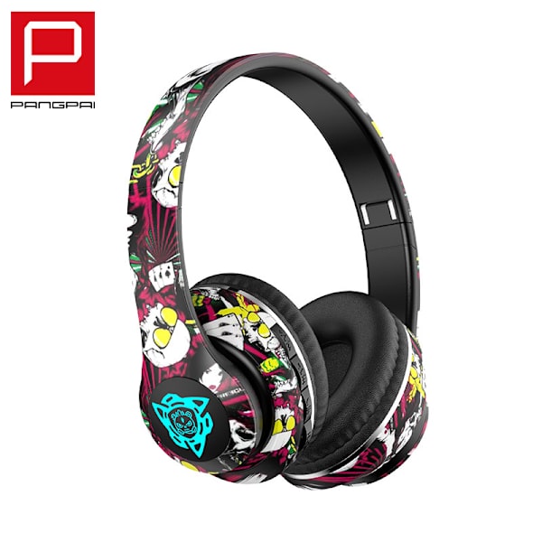 Goshyda Langattomat Bluetooth-kuulokkeet, Melua Kuulokkeet ja Ammattimainen Subwoofer-kaiuttimet, Langalliset Kuulokkeet Syvällä Bassolla ja Graffiti D