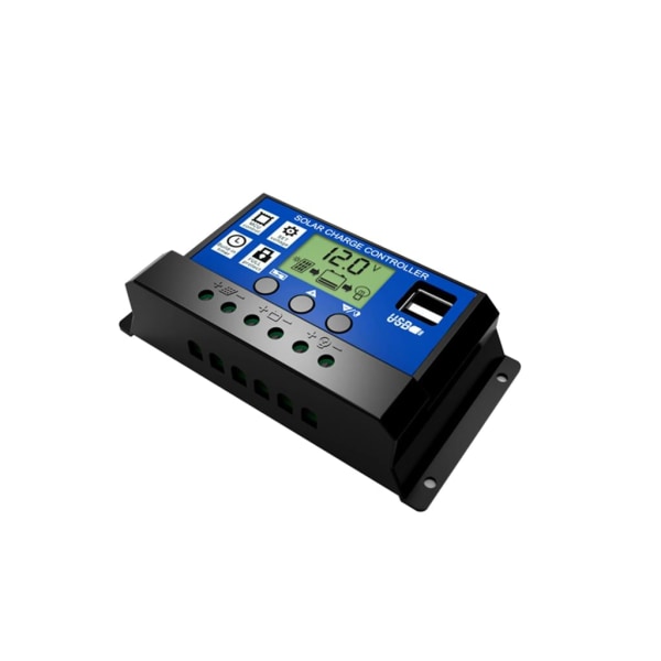 30A solpanelregulator HD LCD batteriladdningsregulator intelligent regulator för hemmabruk gatubelysning