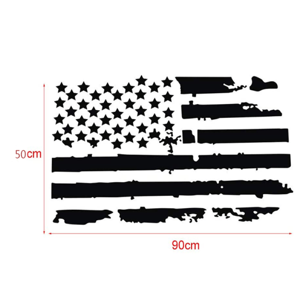 50 X 90 cm Us Flag Sticker - Patriot Star Reflekterende Stripe Us Flag Car Sticker - Støtt oss Army