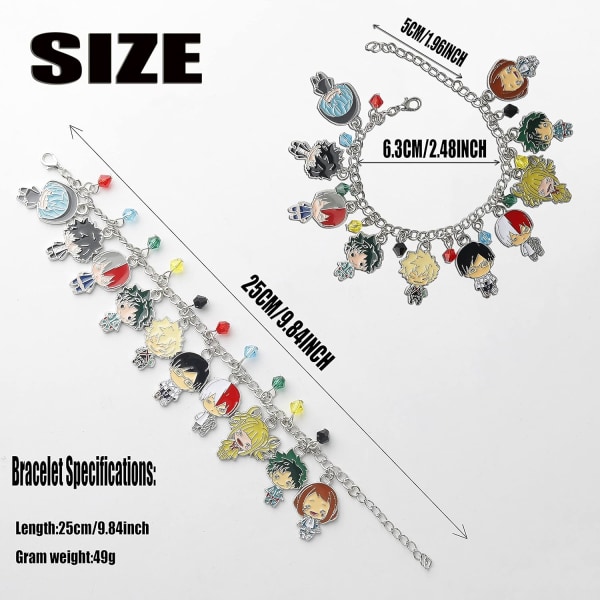 Heyone My Hero Academia Charm Bracelet,Fashion Novelty Cool Anime Manga Figure Cosplay Series friendship bracelets Lover jewelry birthday