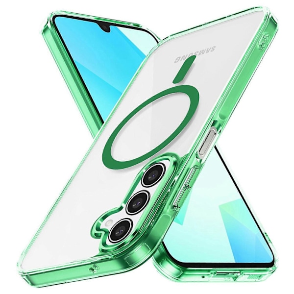 Skal för Samsung Galaxy A16 4G 5G Kompatibelt med MagSafe TPU PC Transparent Telefonskal - Multicolor Green