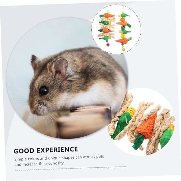 4 stk. Hamster tyggelegetøj kæledyr legetøj hav snacks dyr legetøj kanin tand tyggelegetøj kanin hængende legetøj beroligende legetøj kanin molar legetøj kanin