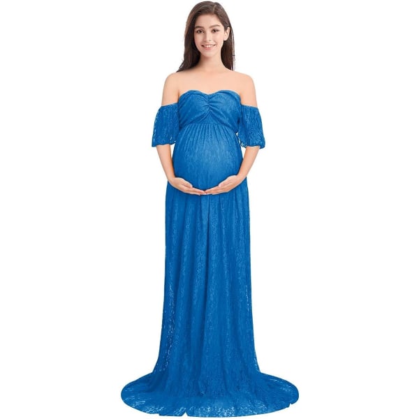 Kvinnor Gravidklänning, Gravid Gravid Spetsklänning Off Shoulder Klänning Gravid Elegant Fotografi