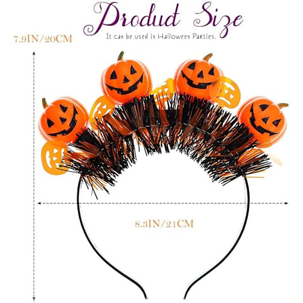 Halloween-kurpitsapannat, hohtavat luurankopannat, hohtavat goottilaiset pannat, Halloween-asu hiuslisäkkeet
