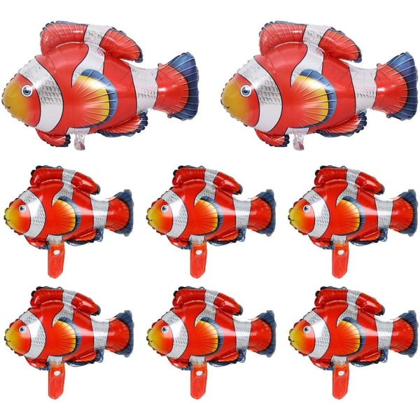 8 kpl Trooppisten kalojen ilmapallot alumiinifolio merieläinilmapallot kesärannan trooppisiin teemajuhliin Syntymäpäivän Baby Shower Hääjuhlakoristeet