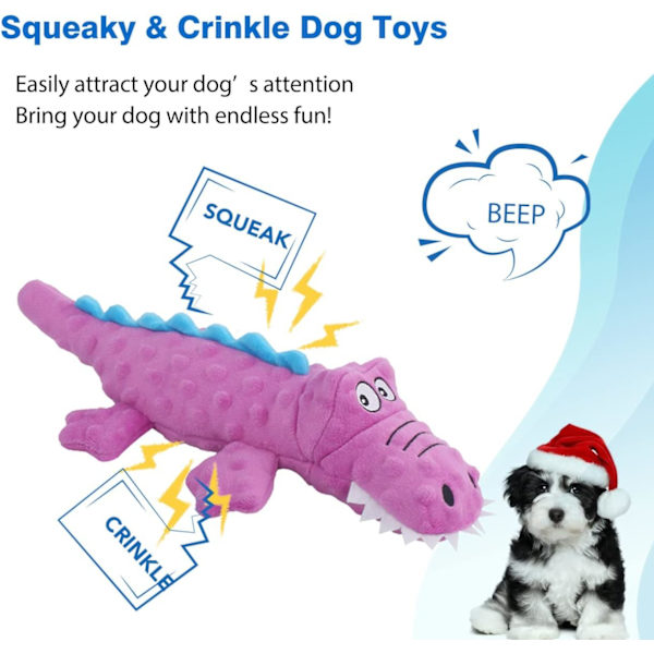 Hunde Squeaky Toys - Søde Plys Plys Hund Tyggelegetøj til Hvalpetænder, Holdbare Interaktive Hundelegetøj til Små, Mellemstore og Store Hunde, 2 Pak